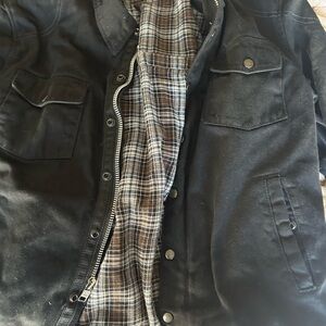 Stylish Black Jacket with Plaid Lining